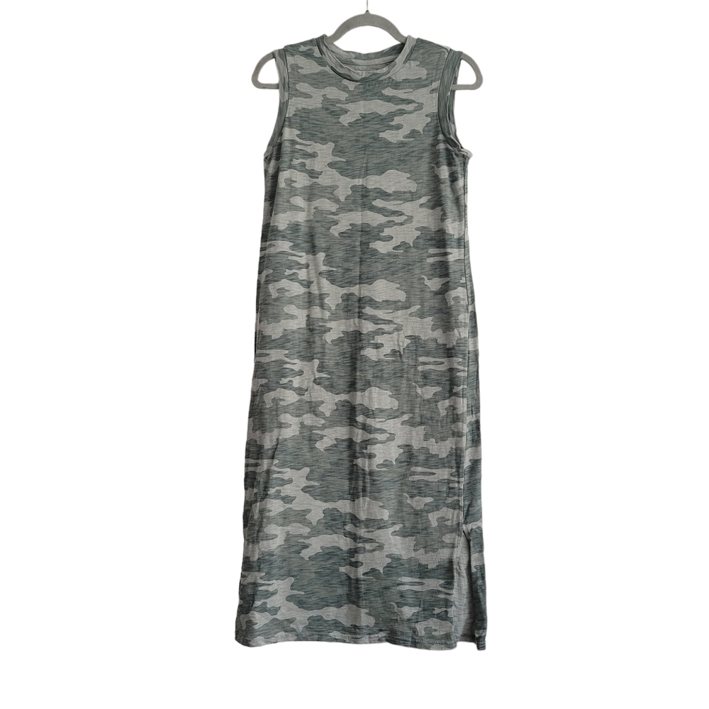 Universal Thread‎ XS Camo Tank Dress Casual Sleeveless Midi Shift High Neck